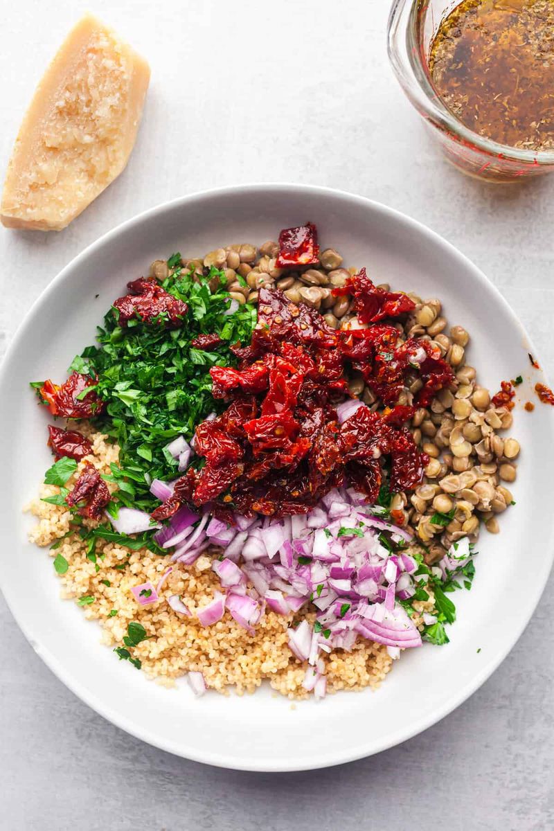 Lentil & Quinoa Salad with Sun-Dried Tomatoes