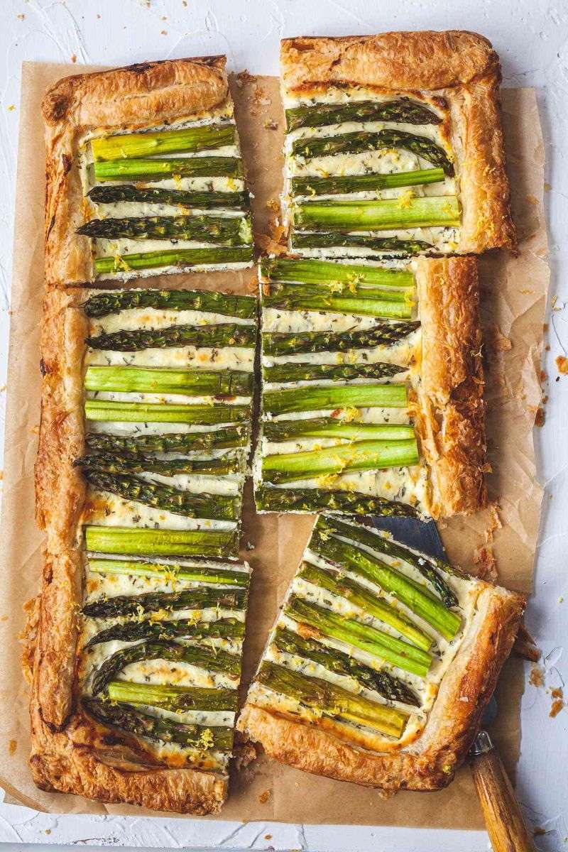 Asparagus Tart with Goat Cheese and Puff Pastry