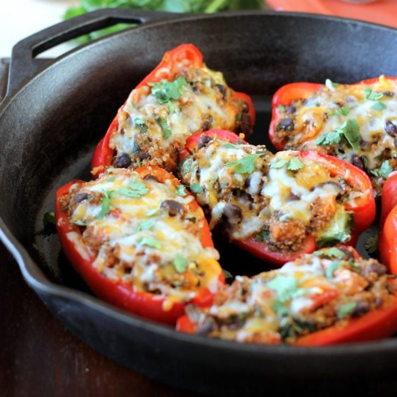 Quinoa-Stuffed Baked Potatoes with Black Beans
