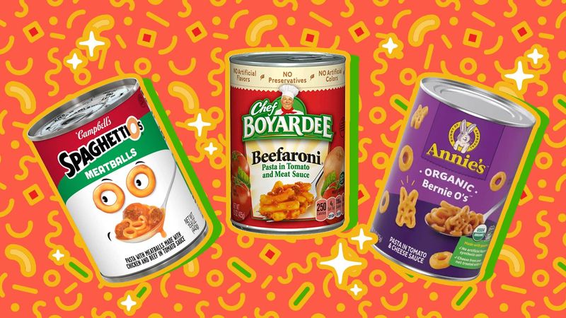 Canned Pasta (like SpaghettiOs or Ravioli)