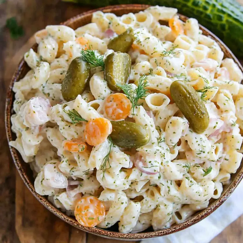 Creamy Dill Pickle Pasta Salad