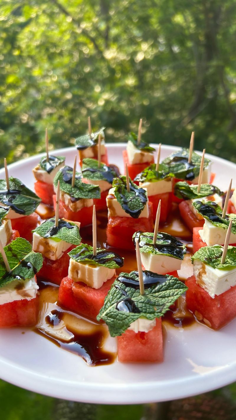 Watermelon Feta Blueberry Bites