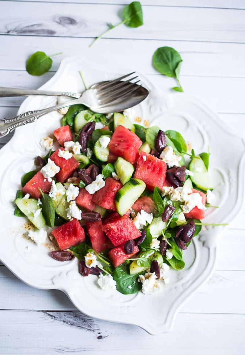 Watermelon, Cucumber & Feta Salad