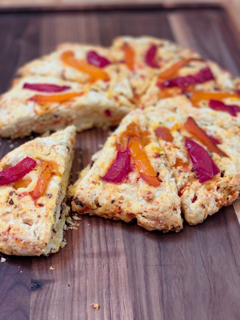 Roasted Red Pepper & Parmesan Scones