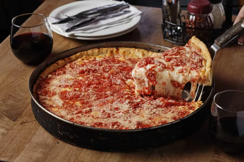 Deep Dish Pizza from Lou Malnati’s in Chicago, IL