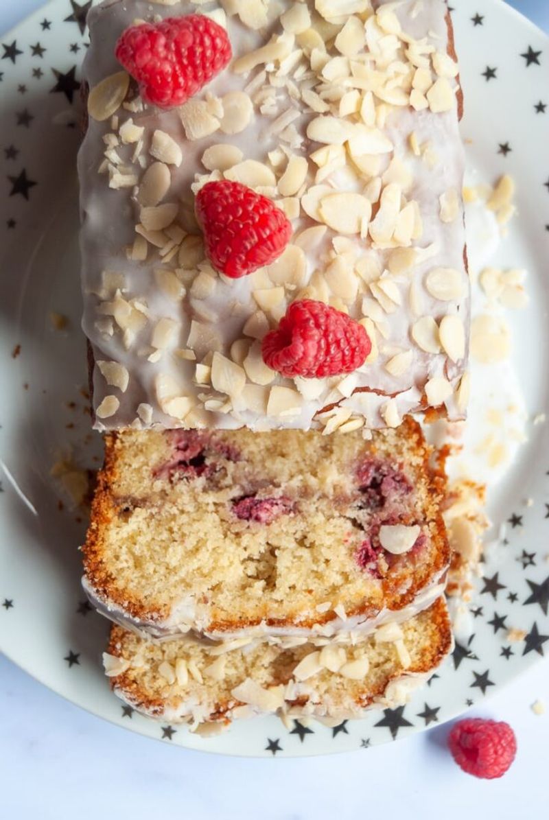 Almond Raspberry Loaf Cake
