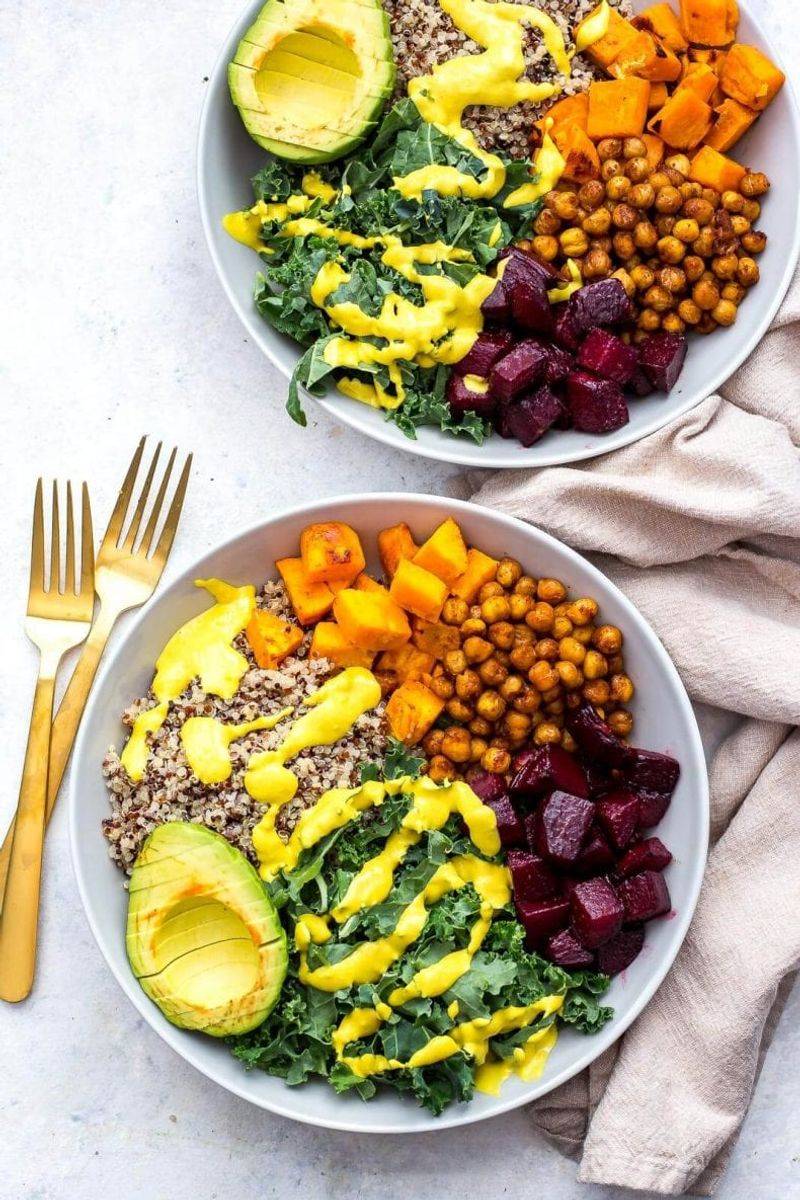 Warm Grain Bowl with Turmeric-Tahini Dressing