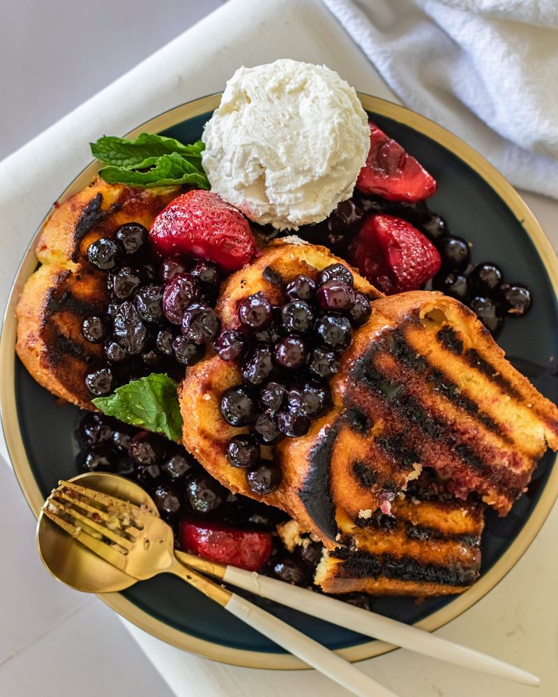 Grilled Pound Cake with Berry Compote