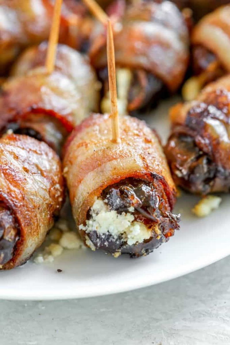 Bacon-Wrapped Dates with Goat Cheese