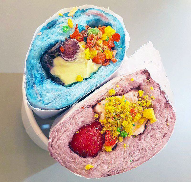 Cotton Candy-Wrapped Ice Cream