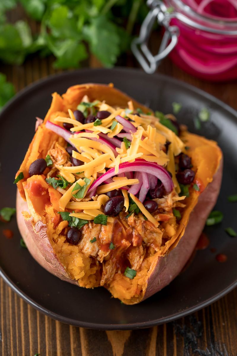 Chicken Stuffed Sweet Potatoes