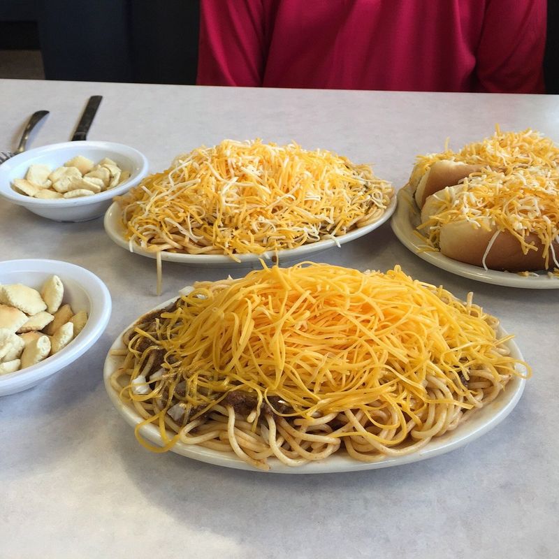 Spaghetti with Chili from Skyline Chili in Columbus, OH