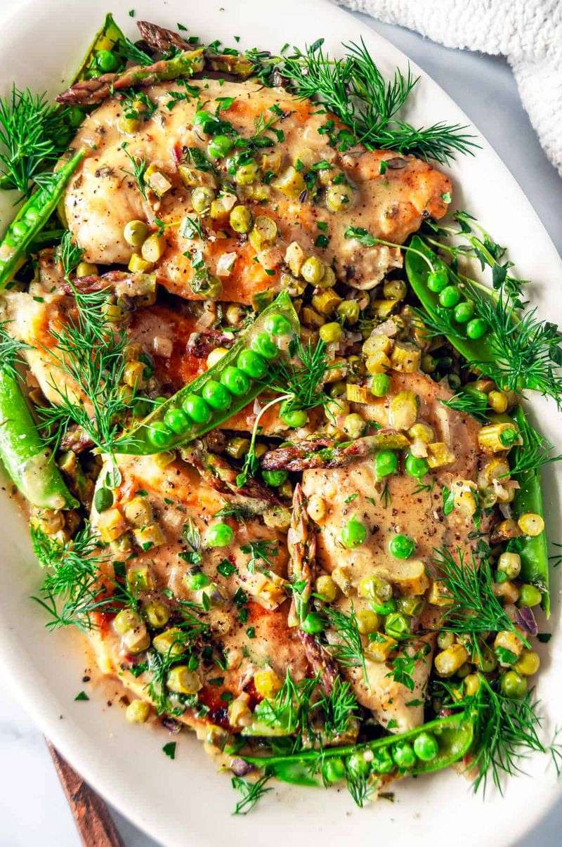 Sheet Pan Chicken with Snap Peas & Lemon