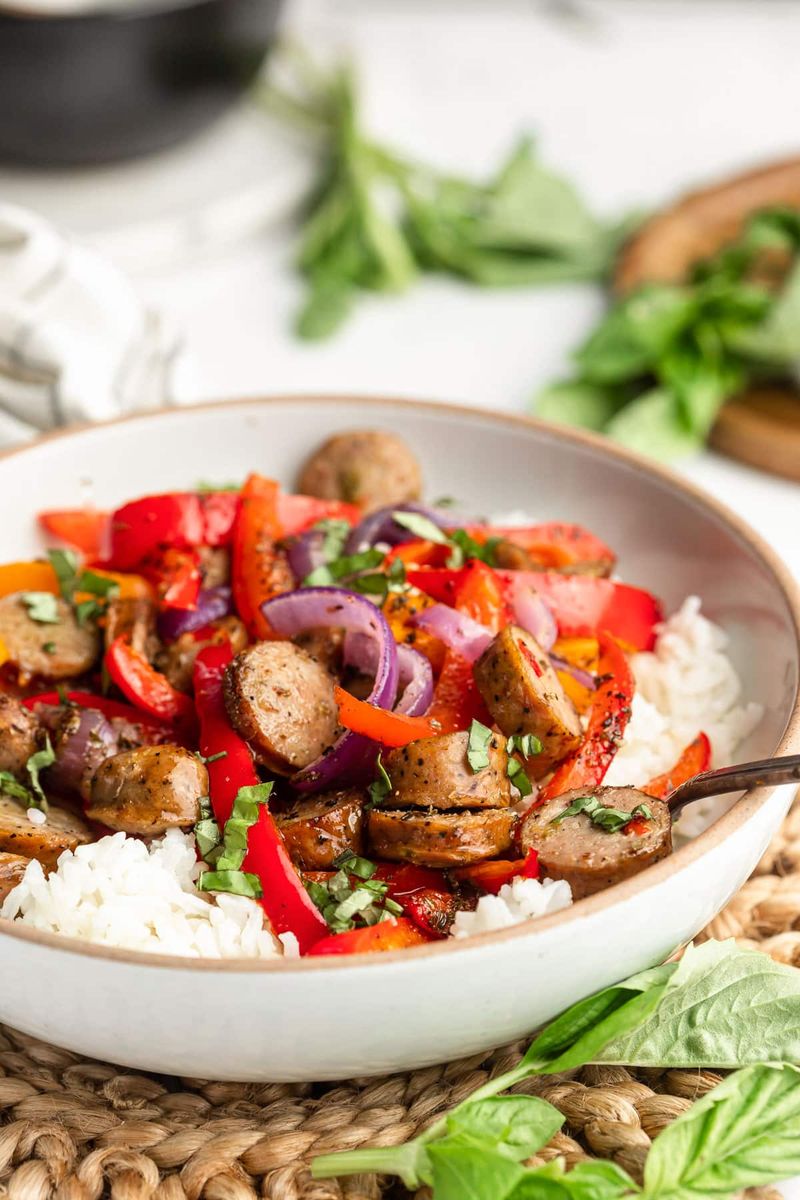 Sausage & Peppers with Rice