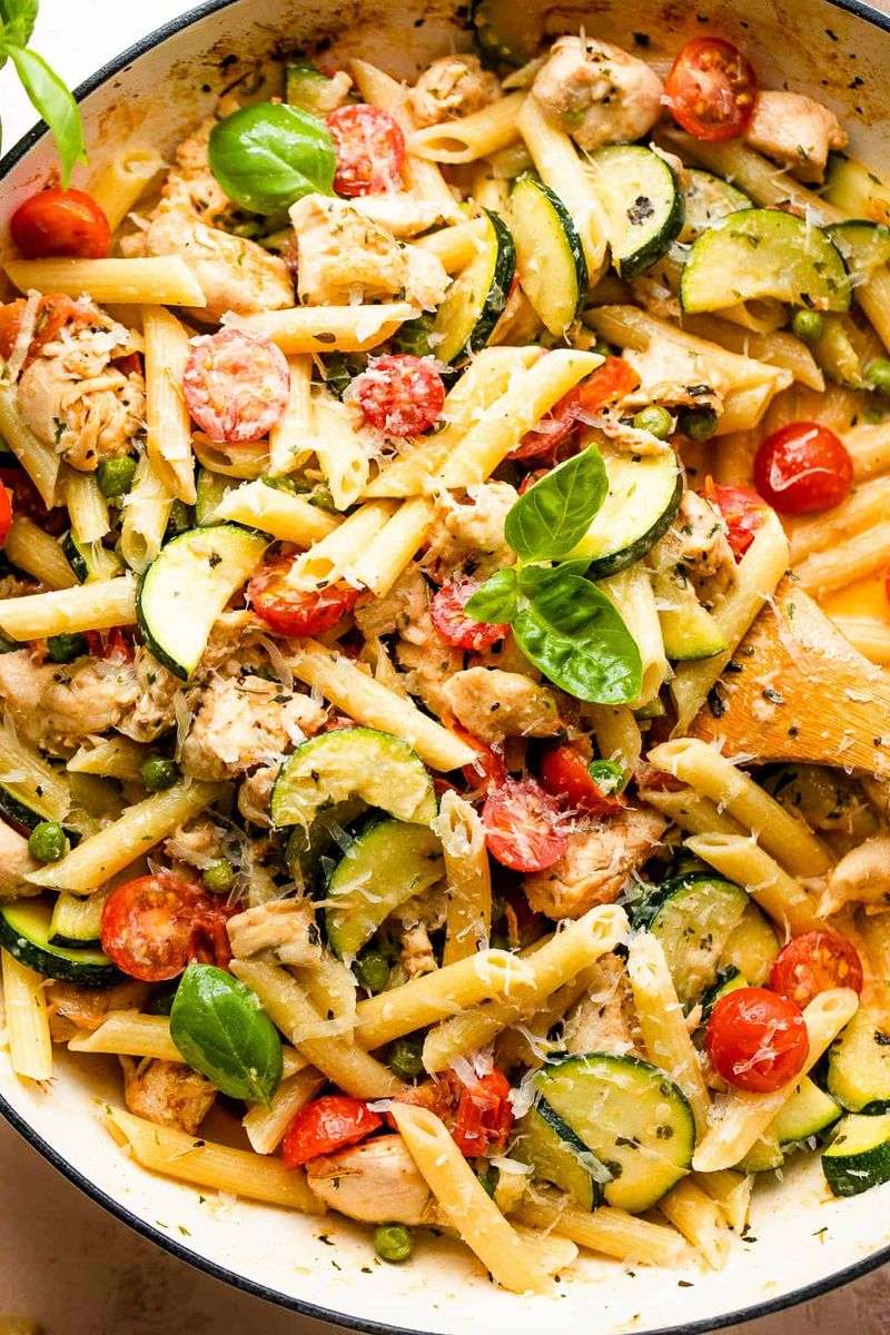 Lemon Chicken Pasta Primavera