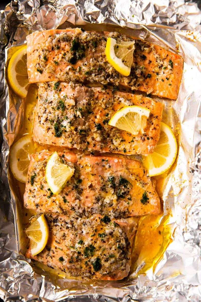 Lemon Garlic Roasted Salmon