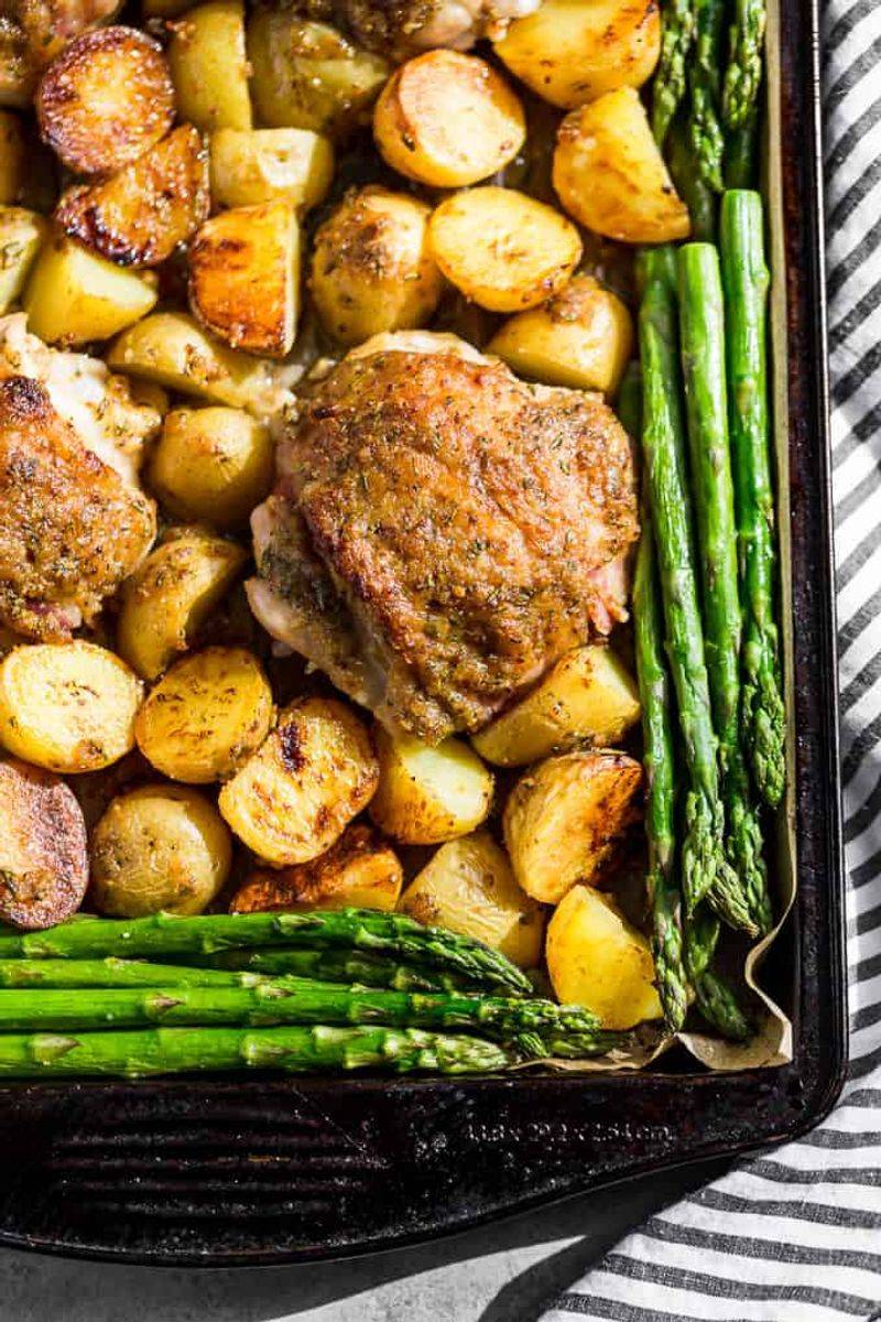 Honey Mustard Chicken with Roasted New Potatoes