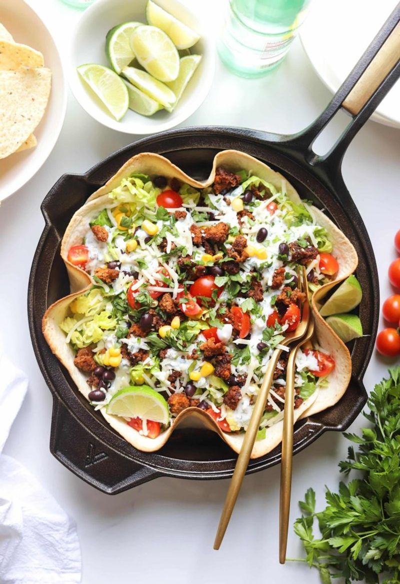 Taco Salad in a Fried Shell