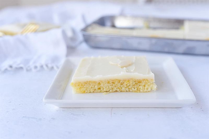 Almond Sheet Cake with Glaze