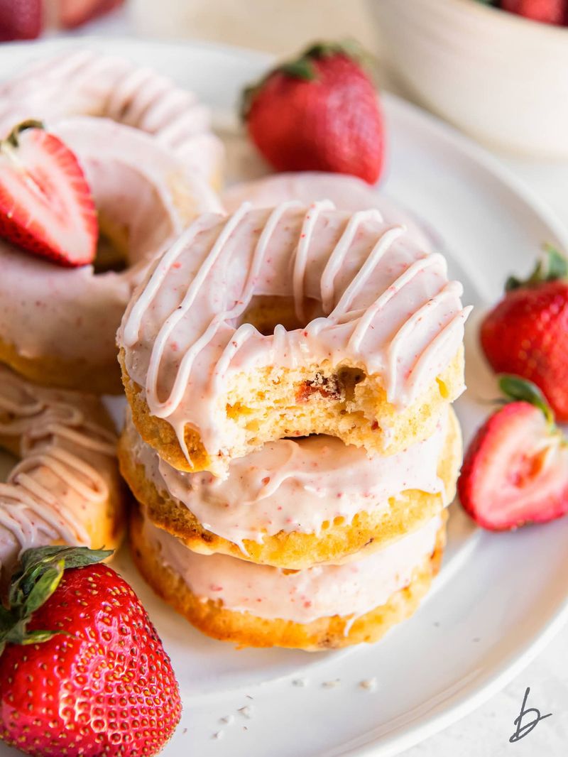Baked Strawberry Shortcake Donuts