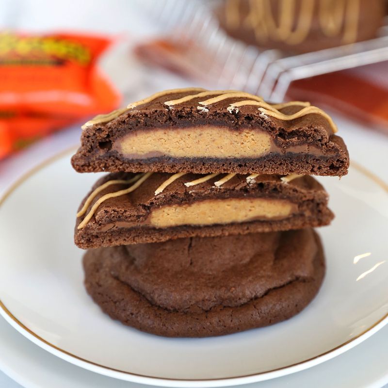 Peanut Butter Cup-Stuffed Cookies