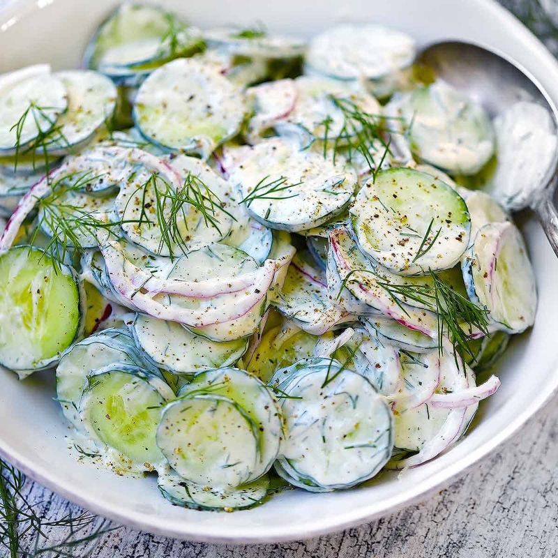Creamy Dill Cucumber Salad