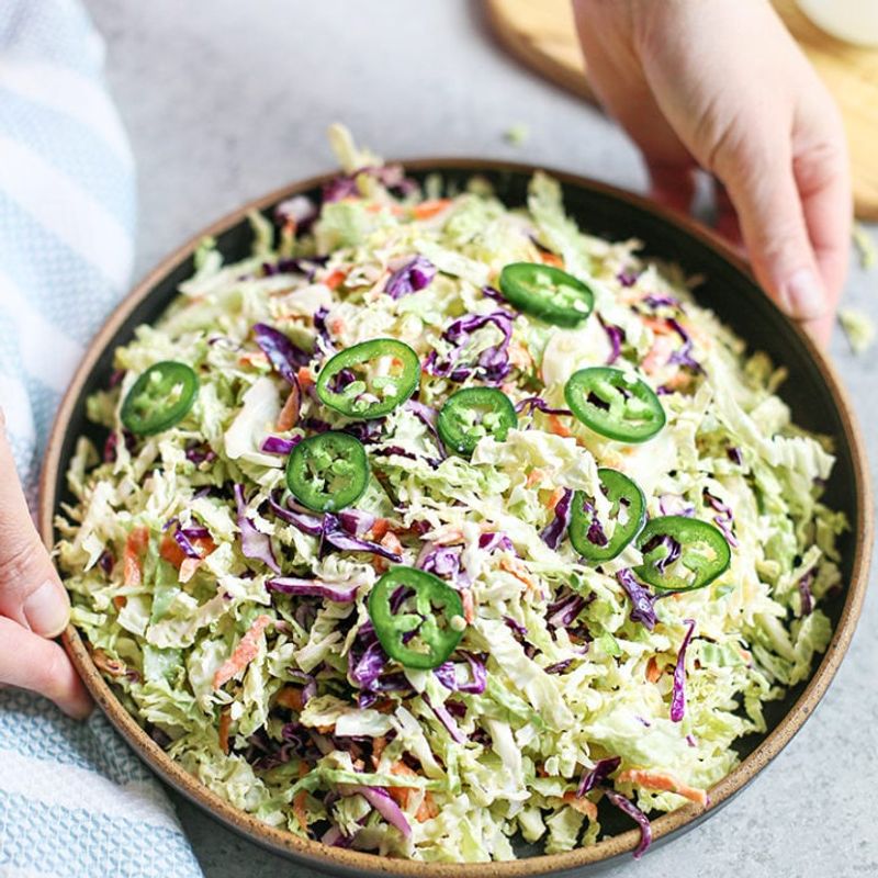 Creamy Coleslaw with Apple and Jalapeño