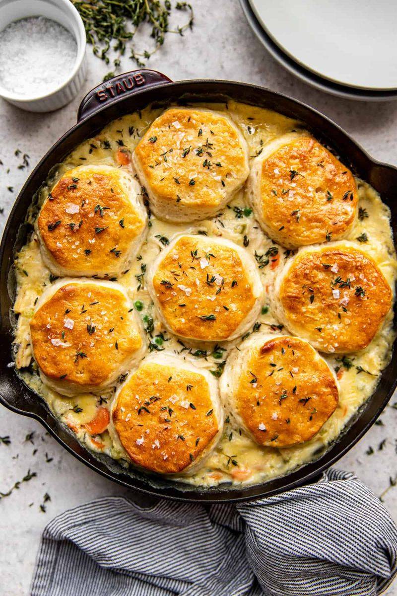Chicken Pot Pie with Biscuit Topping