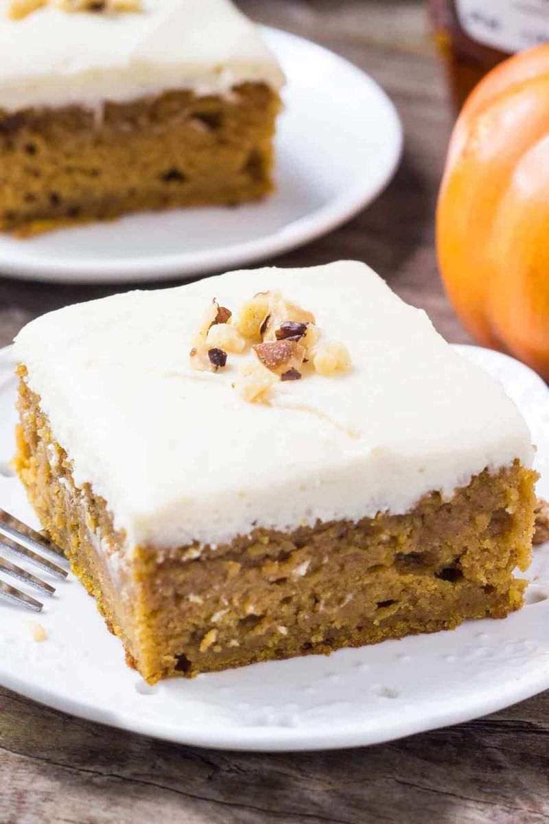 Pumpkin Sheet Cake with Maple Frosting