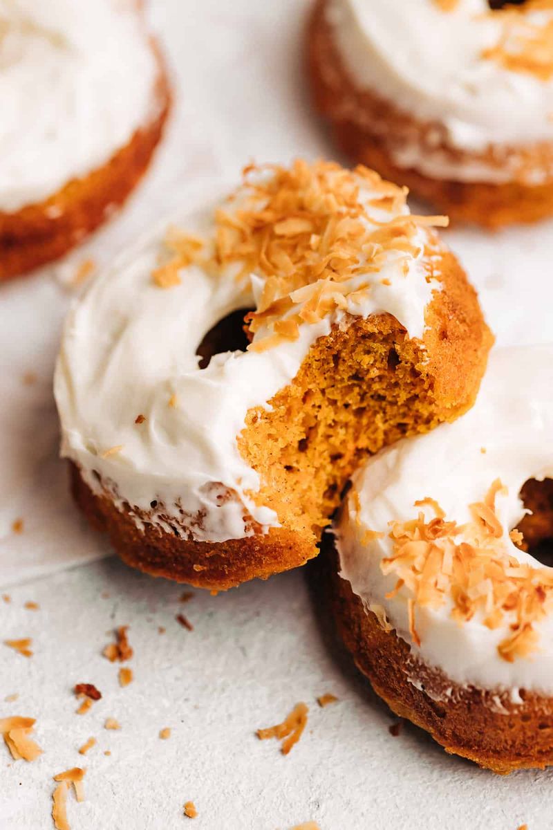 Carrot Cake Donuts with Cream Cheese Glaze