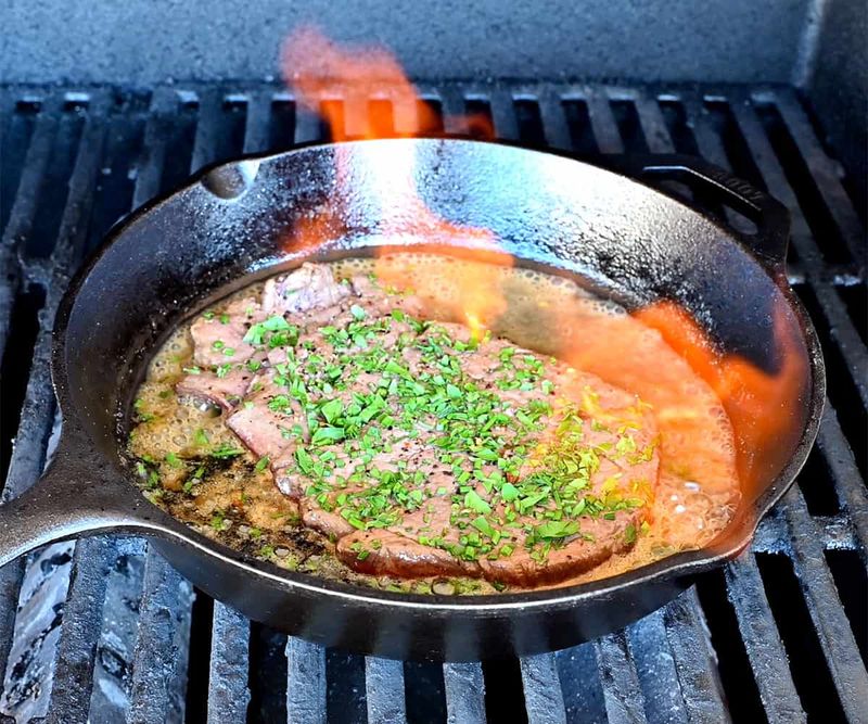 Flaming Steak Flambé (a la tableside theatrics)