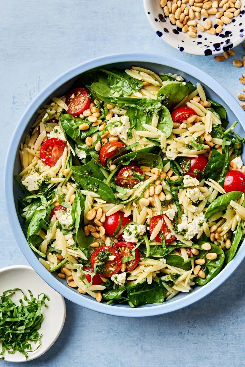 Whole Wheat Orzo with Spinach, Feta & Lemon Vinaigrette
