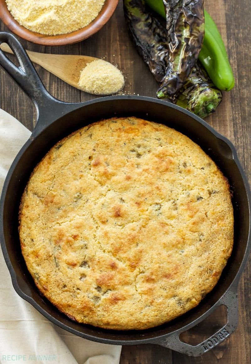 Skillet Cornbread with Green Chiles