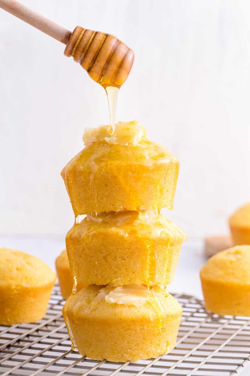 Sweet Corn Muffins with Honey Butter