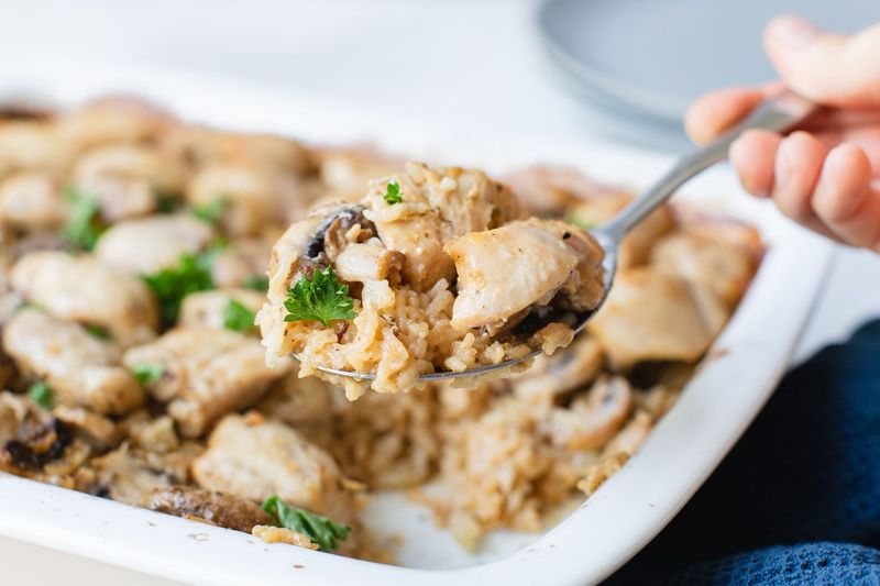 Chicken and Rice Bake with Cream of Mushroom Soup