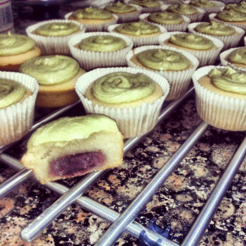 Matcha Cupcakes with Red Bean Filling