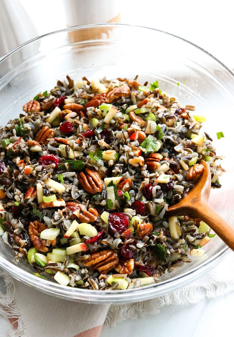 Wild Rice Salad with Cranberries and Pecans