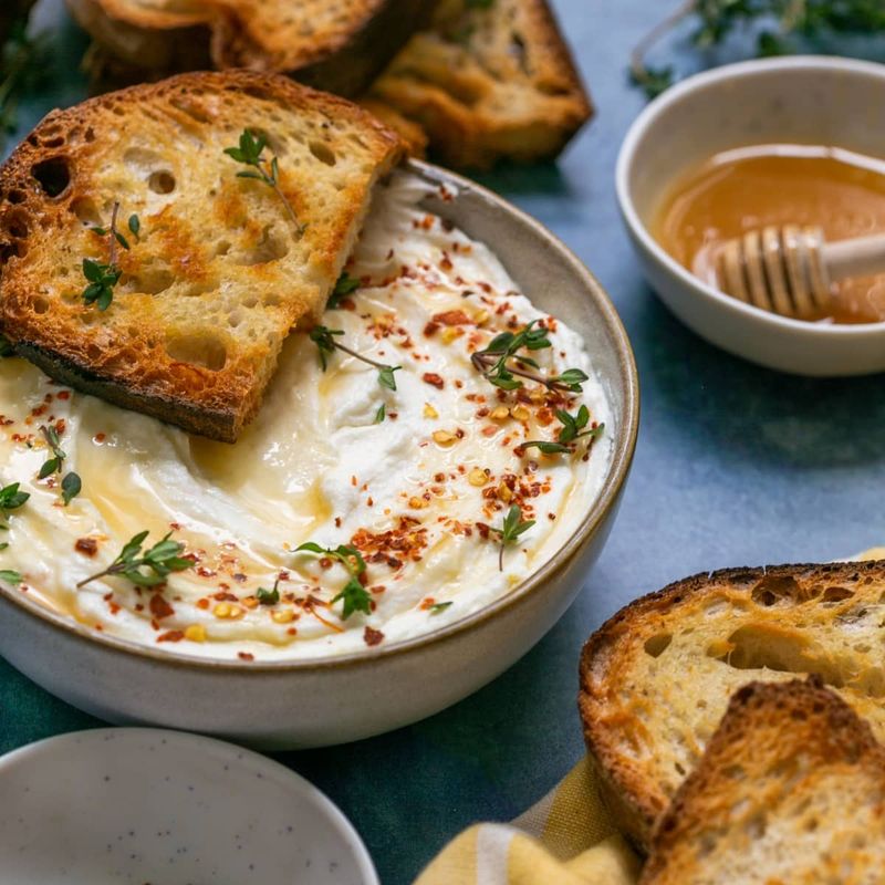 Whipped Ricotta with Honey & Chili Flakes