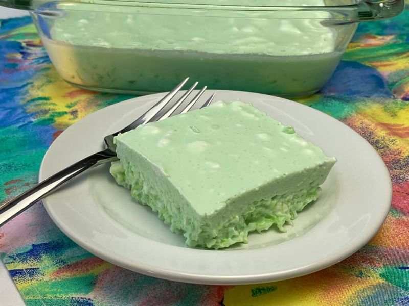 Lime Jell-O with Cottage Cheese