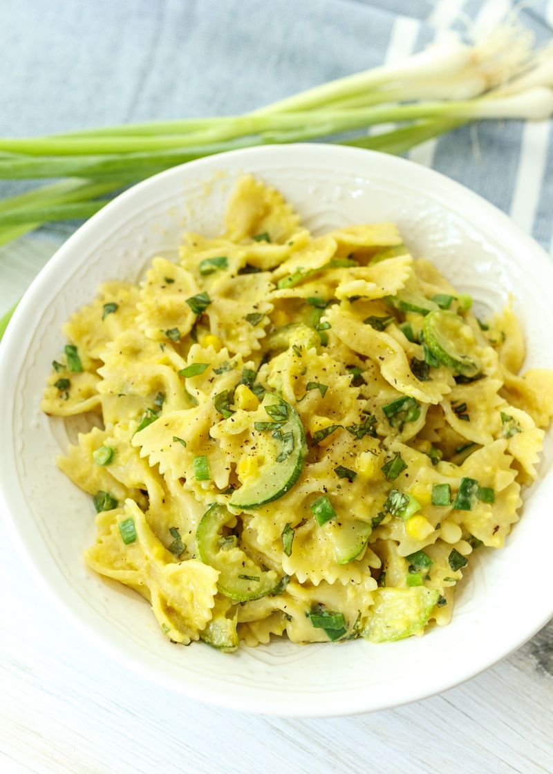 Creamy Corn & Basil Pasta