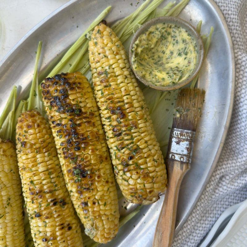 Grilled Corn on the Cob with Herb Butter