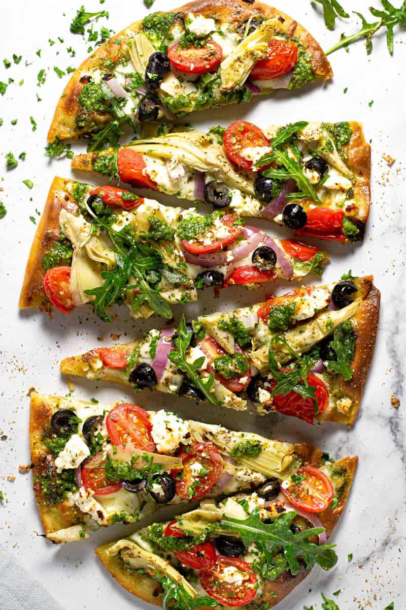Feta-Topped Flatbread Pizza
