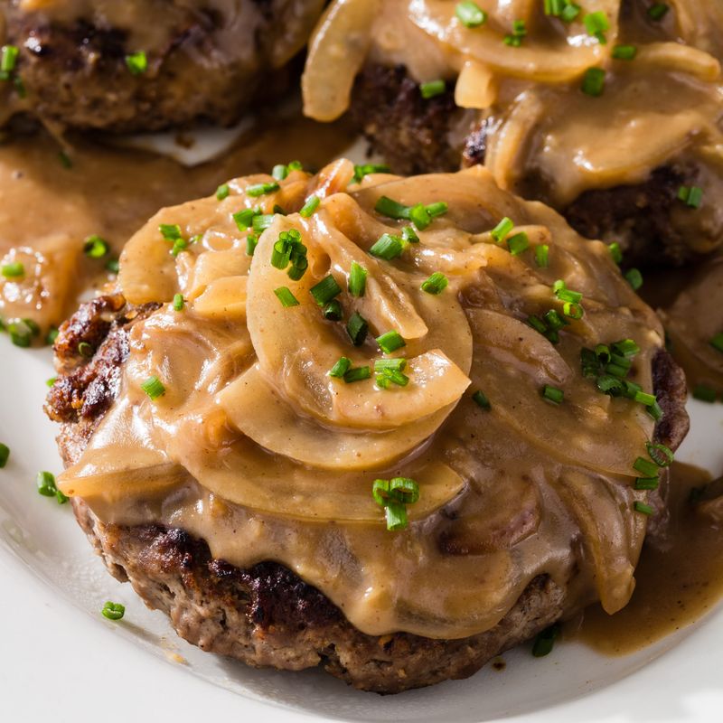 Hamburger Steak with Brown Onion Gravy