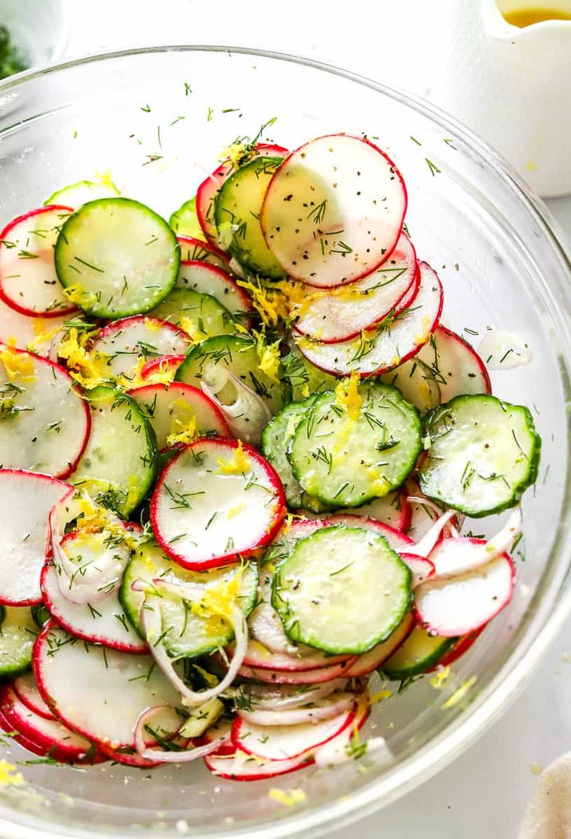 Cucumber & Radish Salad with Honey-Lemon Dressing