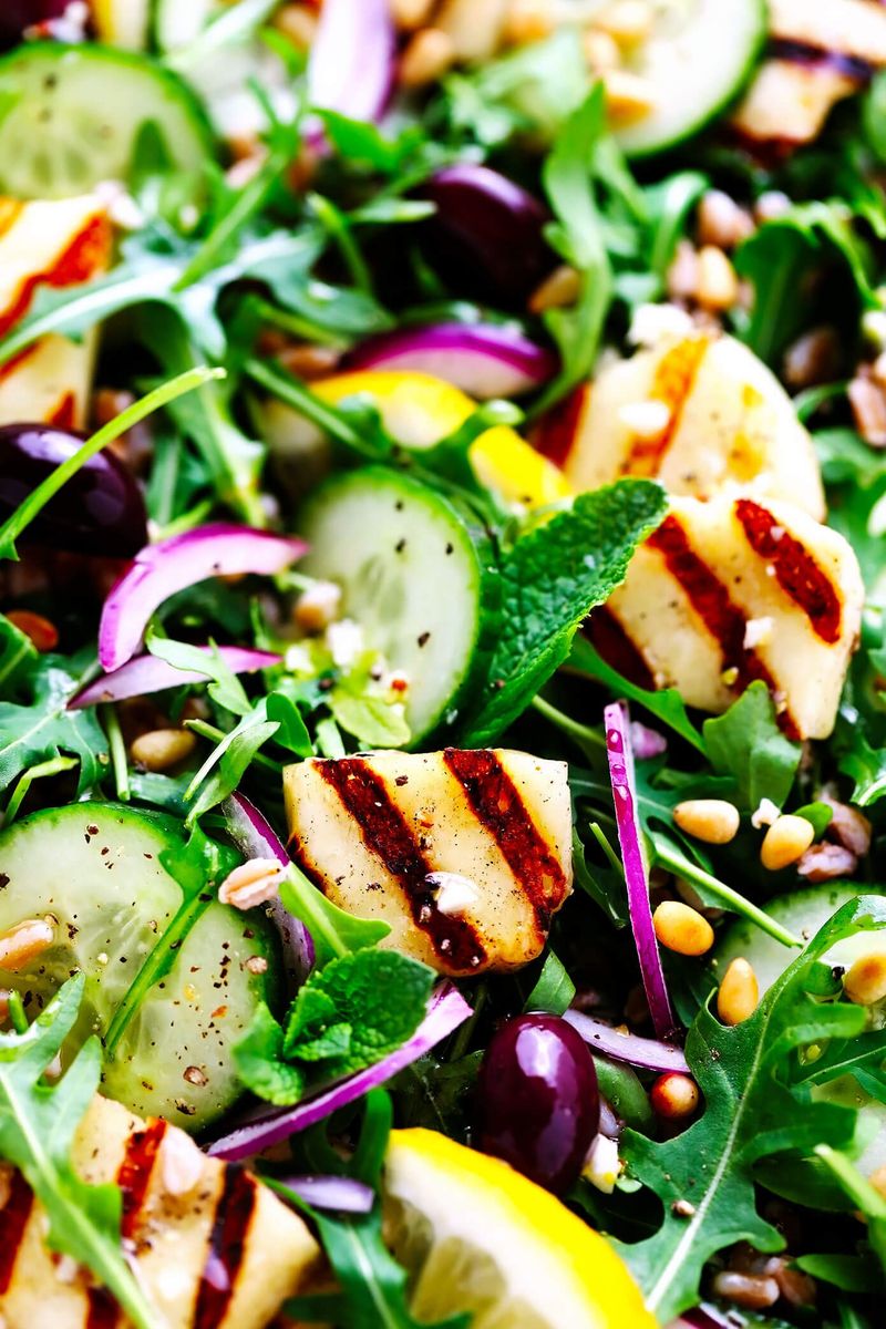 Grilled Halloumi with Arugula & Lemon