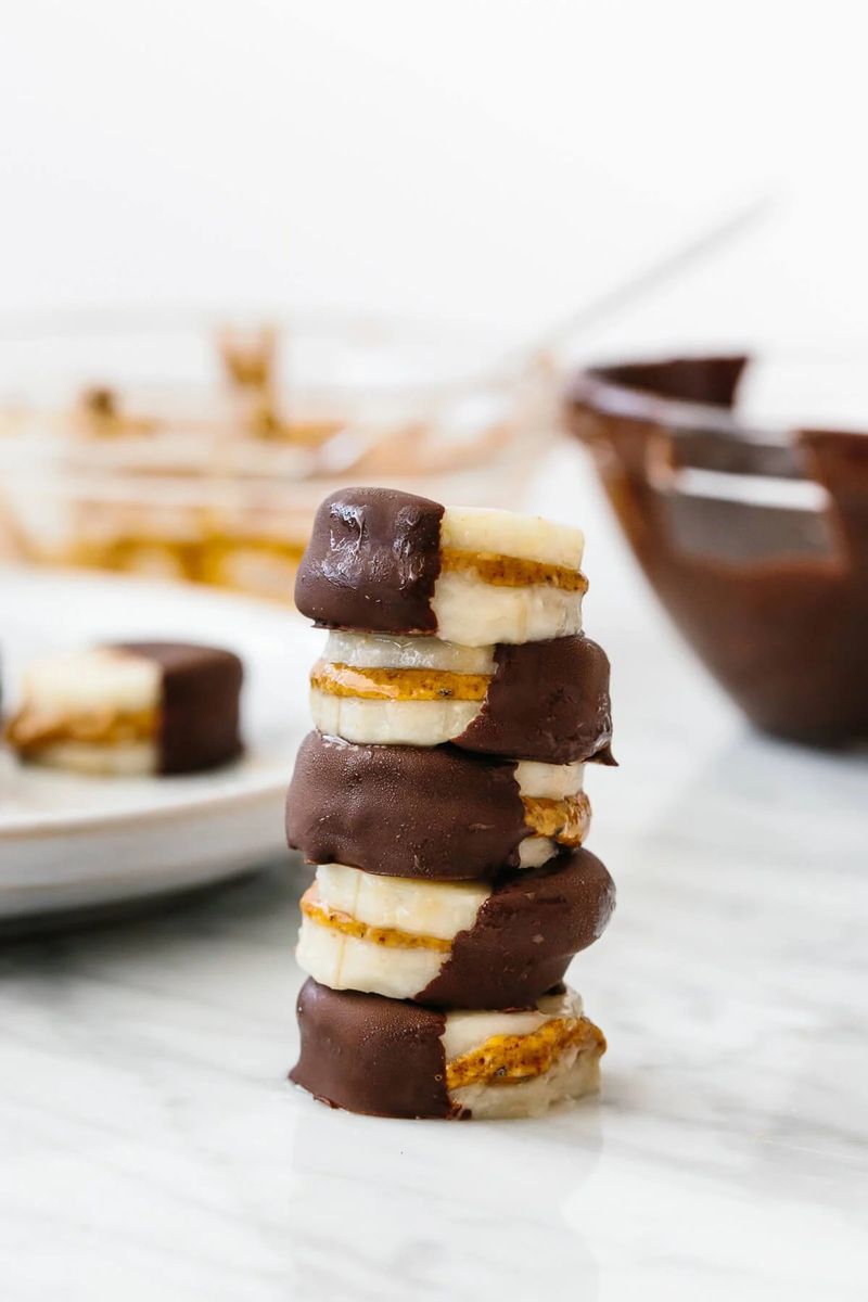 Frozen Banana Bites with Almond Butter