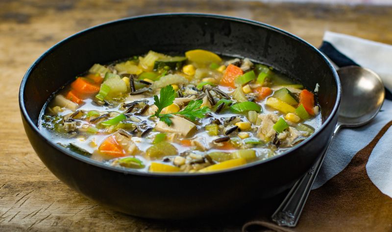Chicken and Vegetable Soup with Wild Rice