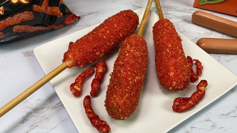 Flaming Hot Cheetos Corn Dogs