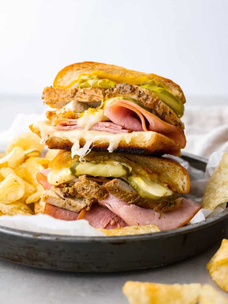 Florida – Cuban-Inspired Egg Sandwich with Ham and Swiss on Pressed Bread