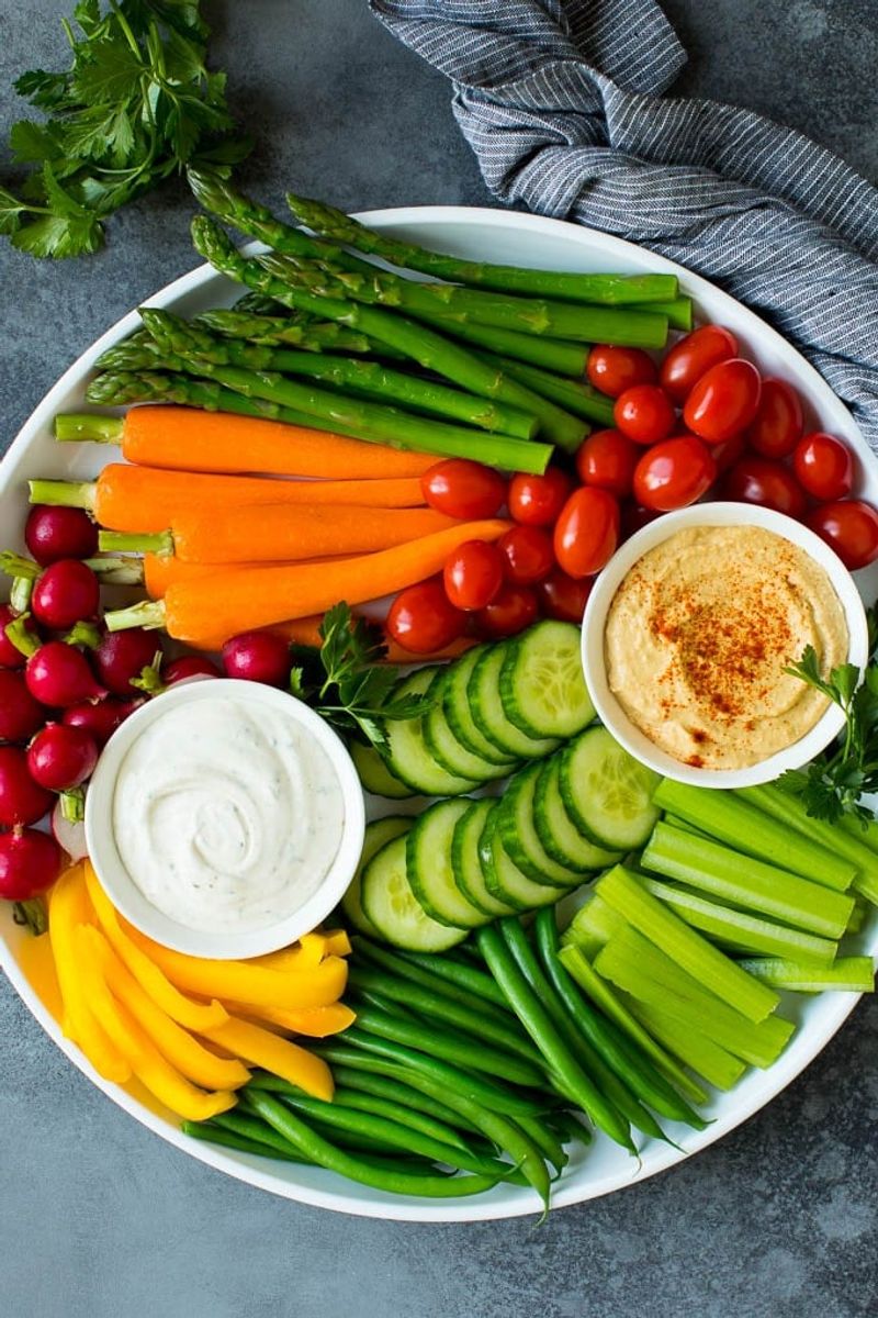 Veggie Platter with Hummus and Ranch